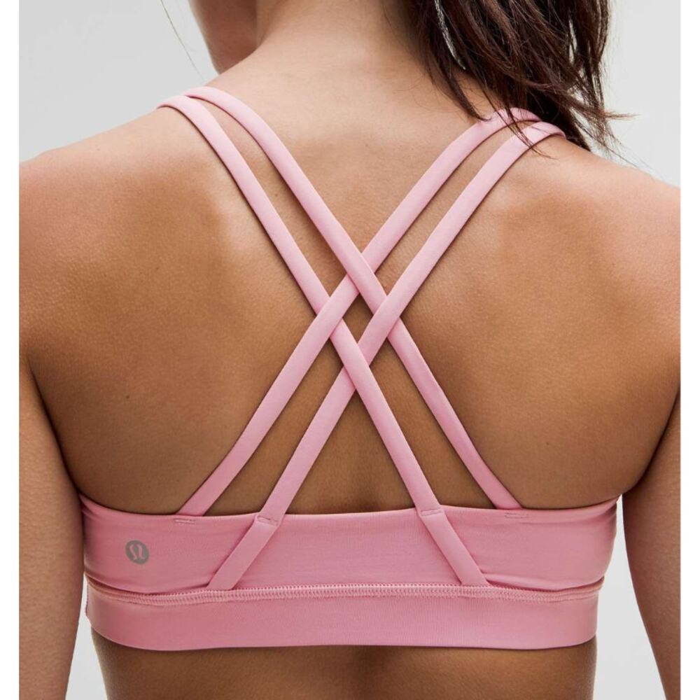 Lululemon Energy Bra *Medium Support, B–D Cups Pink Tide Sz 8 Pilates Gym